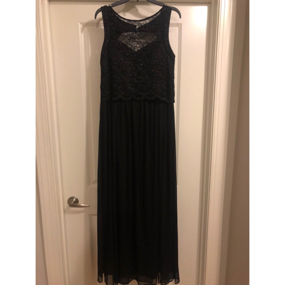Black lace top gown